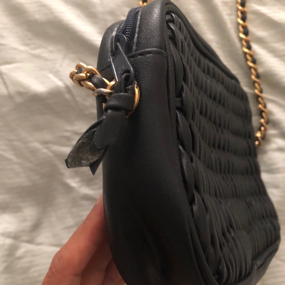 Vintage navy blue woven chainlink crossbody bag - Picture 4 of 8